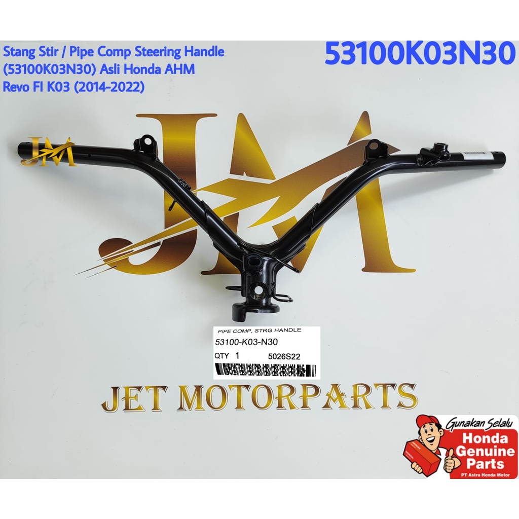 Stang Stir Pipe Comp Strg Handle Revo FI Asli atau Ori Honda AHM 53100K03N30