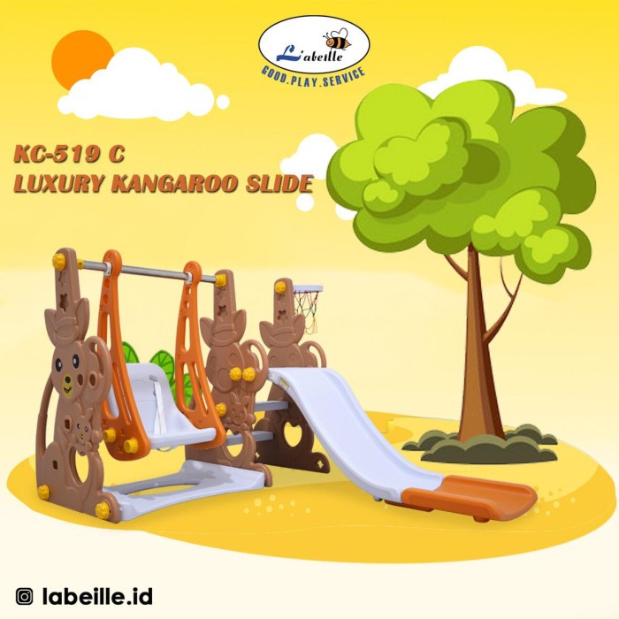 Mainan Luar Ruang Kids Slide With Swing Tobebe Ayunan Prosotan Perosotan Anak Playhouse