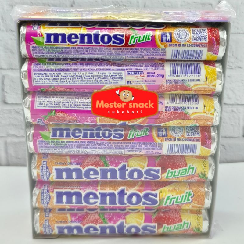 Permen Mentos roll 29 gram | Permen Mentos Roll | Mentos Roll | Mentos Buah | Mentos Mint | Mentos Anggur