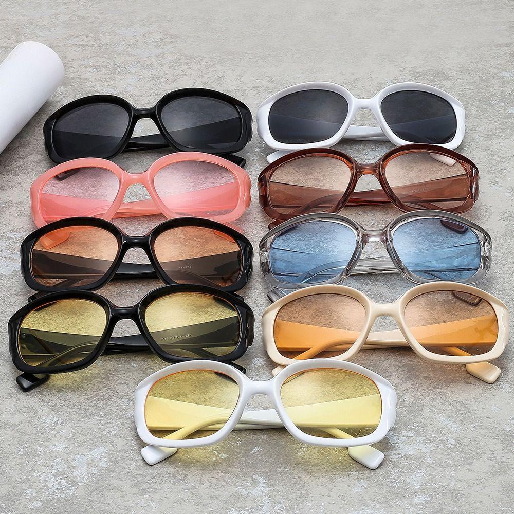 Lily Oval Kacamata Wanita Vintage Wanita &amp; Pria Kacamata Futuristik Shades