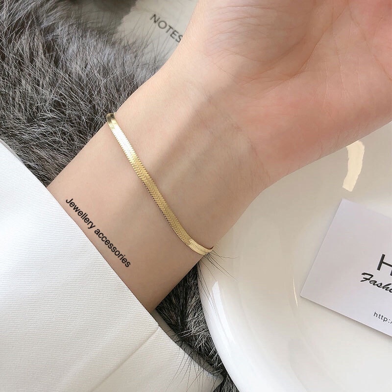 Gelang Titanium Belut Gold 18K Vintage Korea Fashion Style