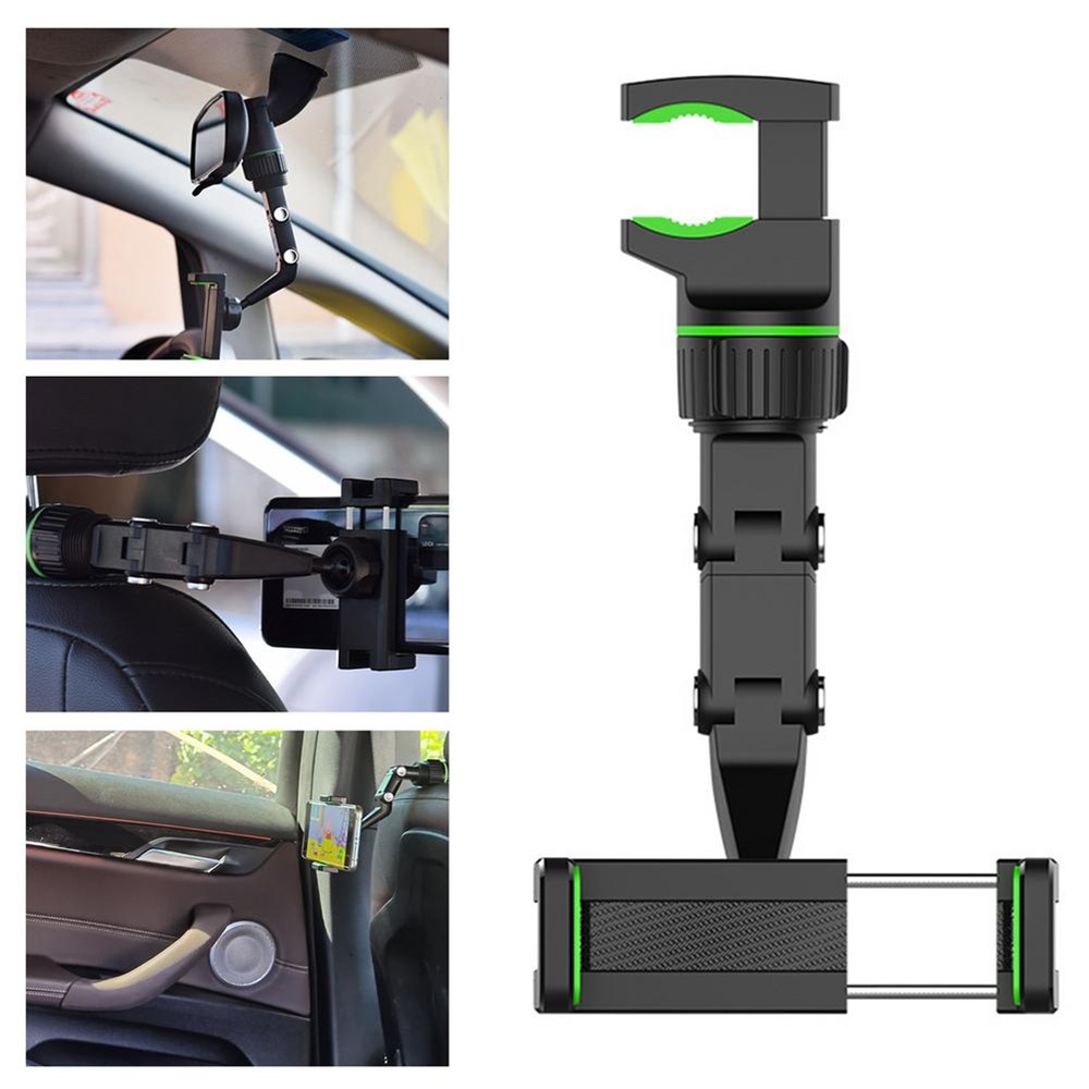 Holder HP Mobil 4 In 1 Universal Car Phone Hoder Gantung 360º Free Rotation Dudukan Handphone Jepit Spion Jok