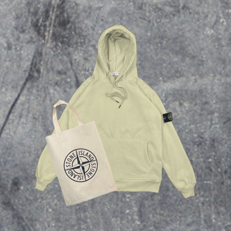 [BISA COD] HOODIE UNISEX STONE ISLAND FULL TAG FREE TOTEBAG