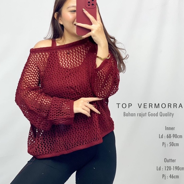 HOPYLOVY - TOP VERMORRA RAJUT / ATASAN + INNER RAJUT / Fashion Wanita