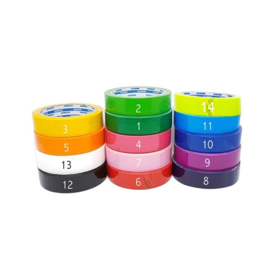 Isolasi warna 1&quot; inch 24mm x 50M sazanami @SLOP ISI 6ROLL