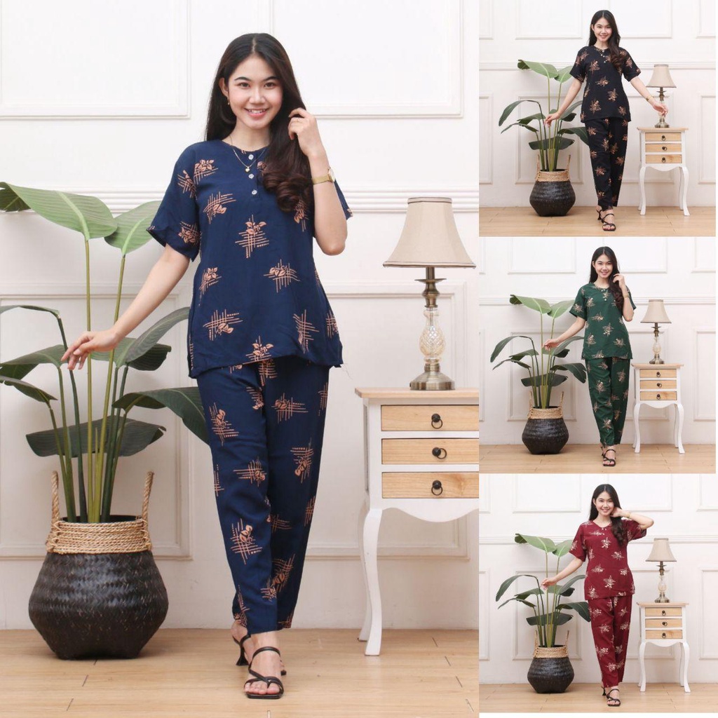 Setelan CP ANDIN Setelan Tyedye Batik Piyama Batik Baju Tidur Dater Cantik