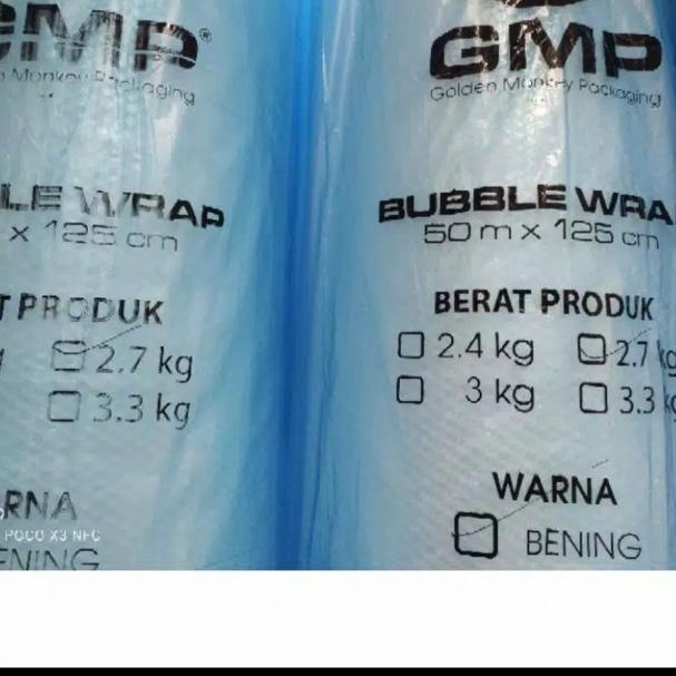 

BUBBLE WRAP GMP 2.7KG UKURAN 50M X 125CM (Persis 3KG) - Putih
