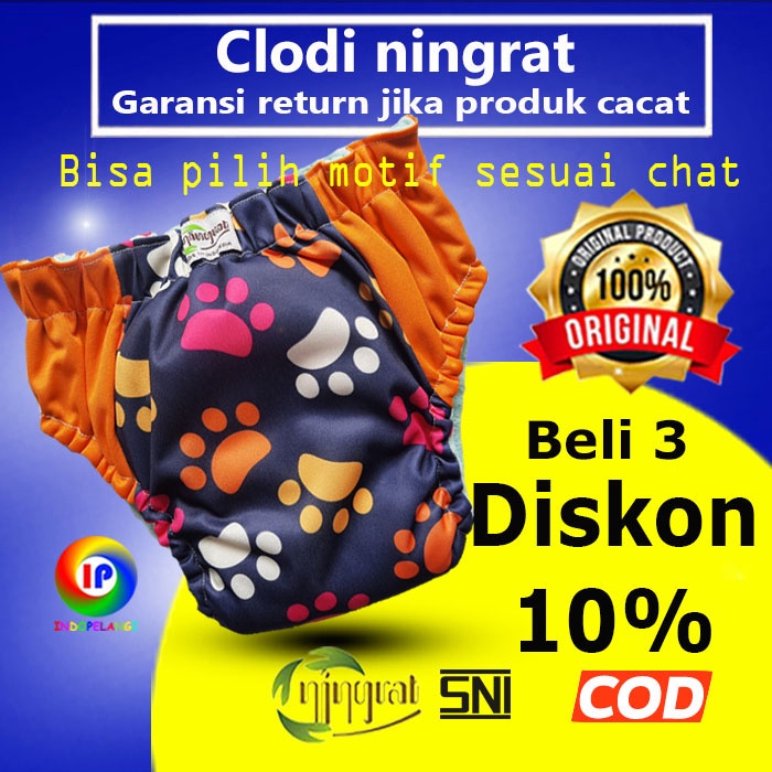 Popok bayi clodi NINGRAT JUMBO  pampers pempers pempes cuci ulang diapers popok kain clodi bayi c