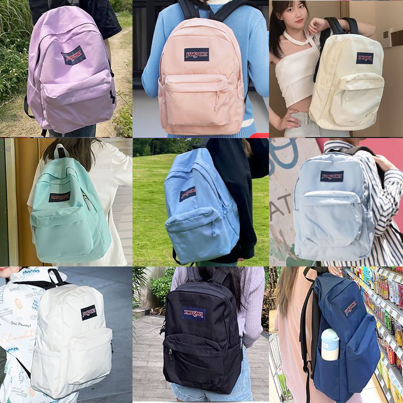 sera counter asli JanSport Jasper klasik warna solid ransel pria dan wanita dengan tas komputer tas sekolah siswa yang sama