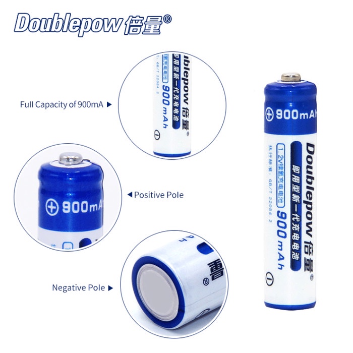 Baterai Battery Batre AAA DoublePow Rechargeable Recharge 1Pc 900Mah