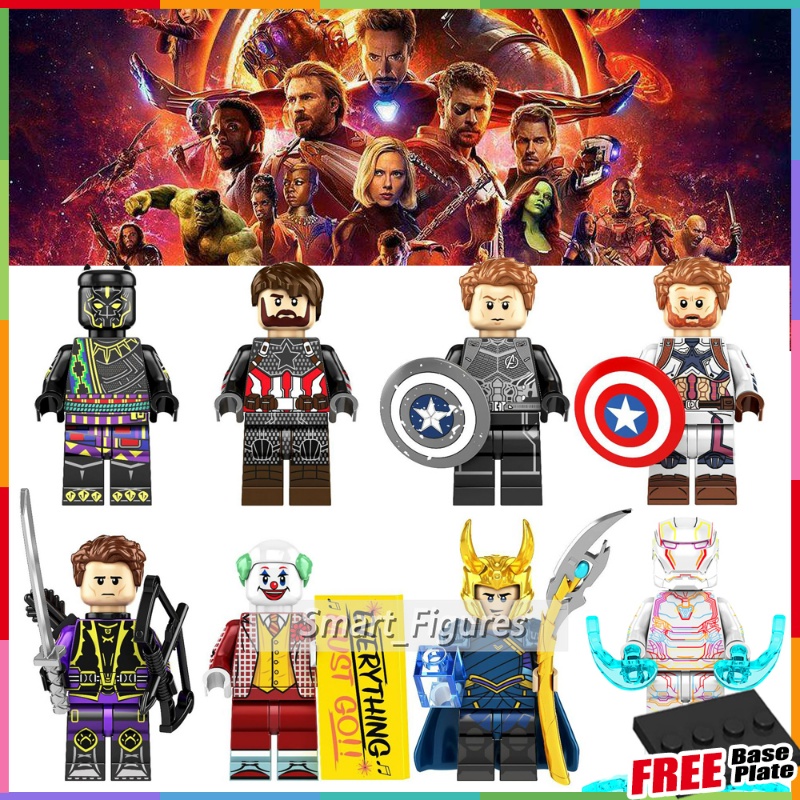 Mainan Puzzle Mini Figure Captain America Hawkeye Joker Loki Iron Man T 'Chaka CY1008 Untuk Hadiah