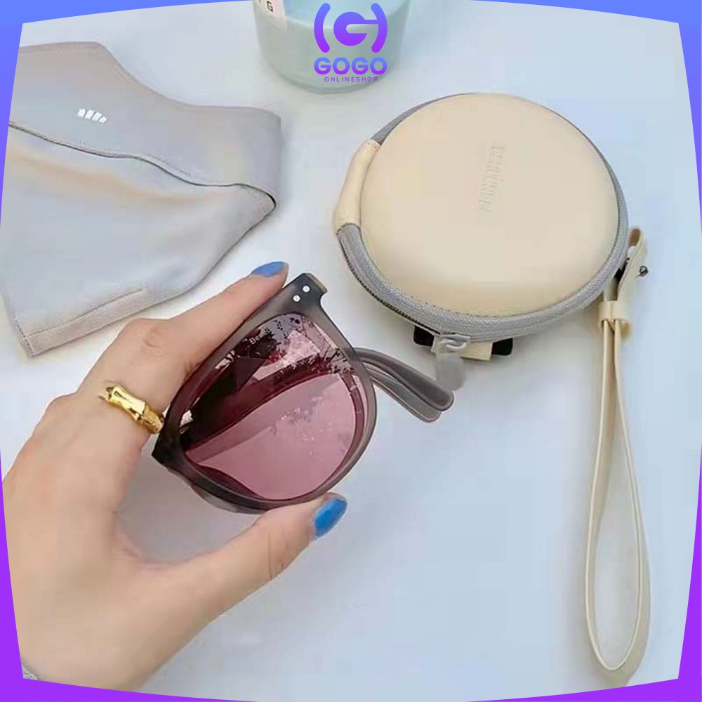 GOGO-C662 Kacamata Hitam Wanita Lipat Korea Fashion Kaca Mata korea Gaya Pantai Sunglasses Anti-UV Wanita Pria Import Kacamata Fashion