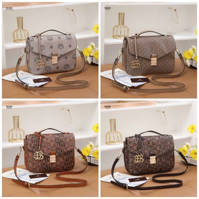 TAS WANITA BATAM IMPORT BONIA MONOGRAM POCHETTE METIS BAG 9828 KWALITAS SEMI PREMIUM