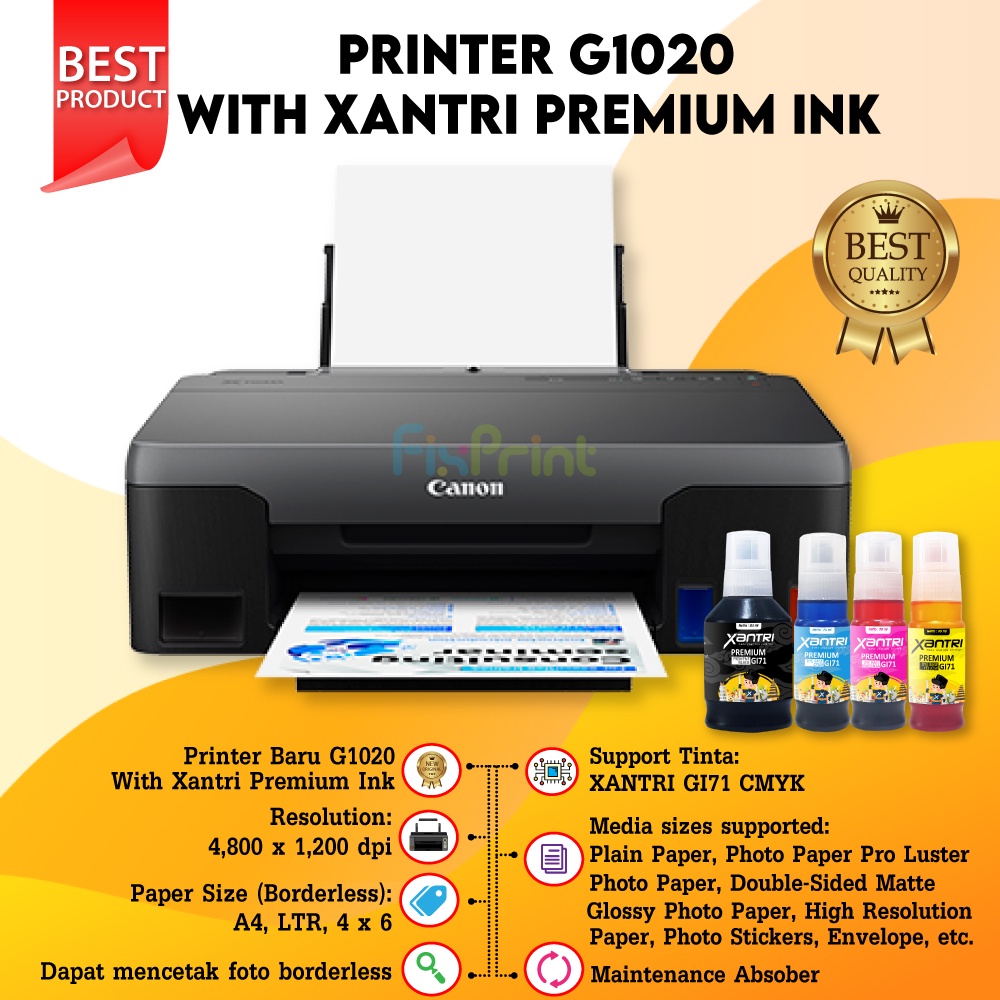 Printer Canon G1010 G1020 Pixma Ink Tank New Garansi Resmi Print Only Ink Tak System