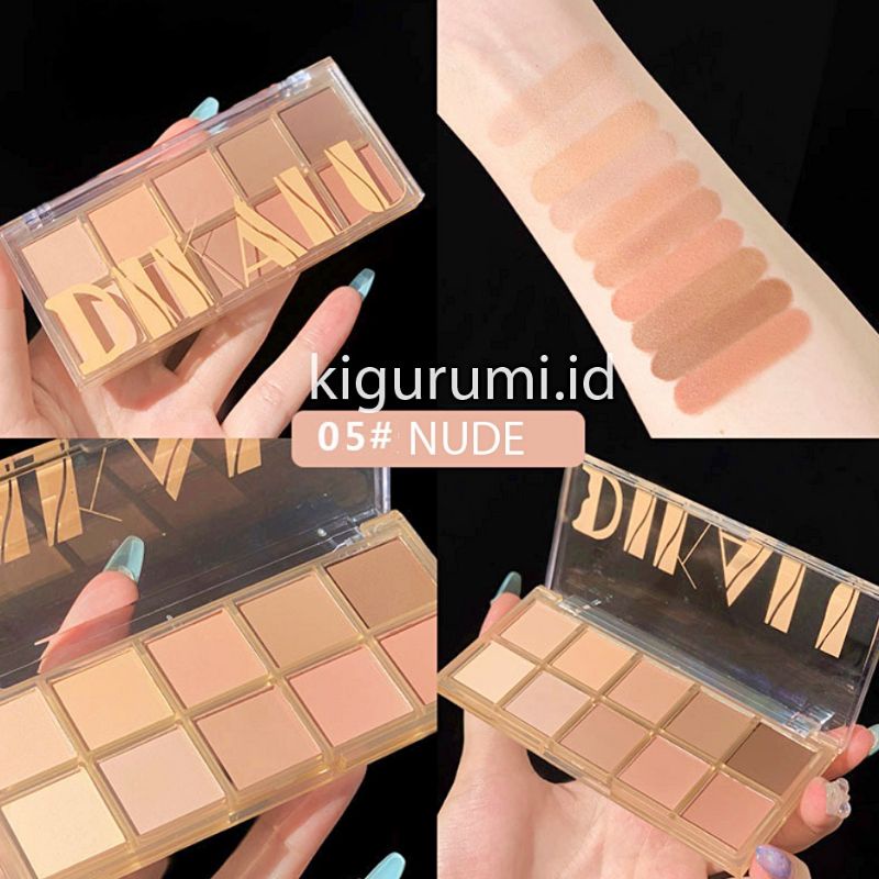 DIKALU Premium Eyeshadow Matte Palet Waterproof Glitter Pallete 10 Colors XX041