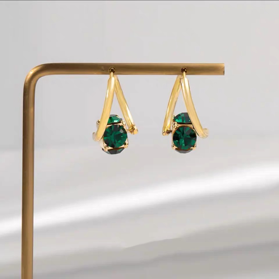 Anting Zircon Warna Hijau Untuk Wanita