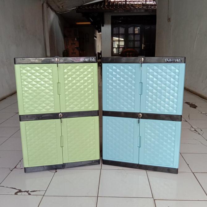 

lemari pakaian plastik 2 susun kunci stock ready