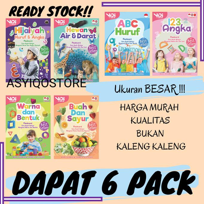Flash Card Anak Flashcard ABC Huruf Hijaiyah Angka Kartu Edukasi VIDI