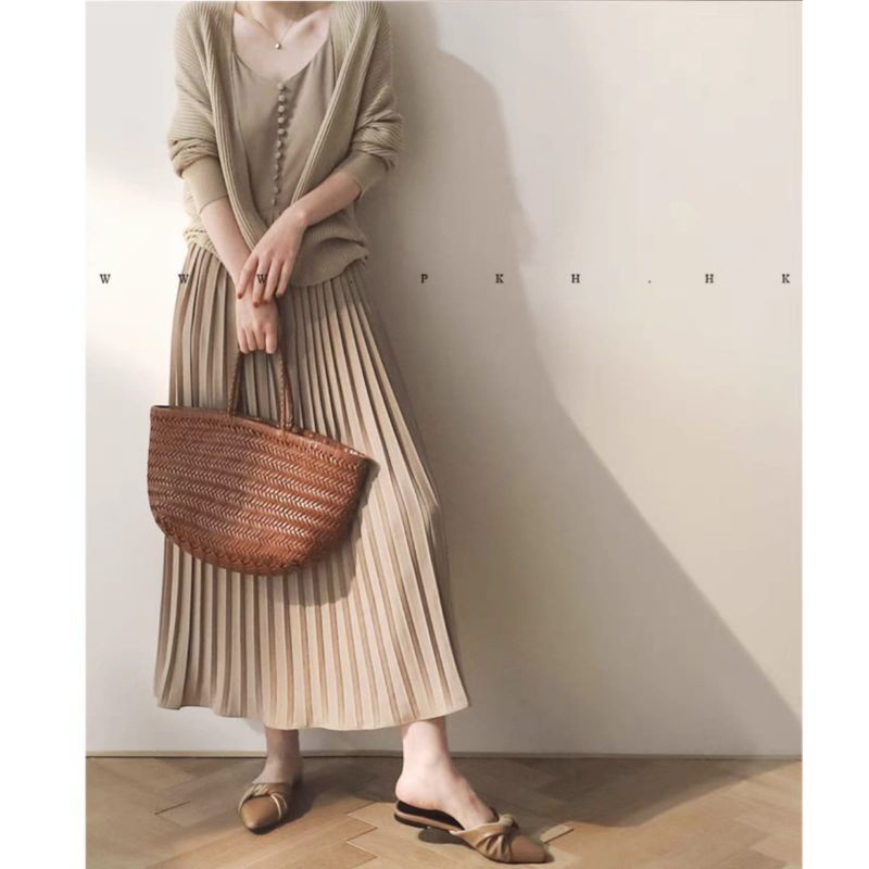 MDLV ~ 18121# Meriana Pleated Camisole Dress Crepe Import