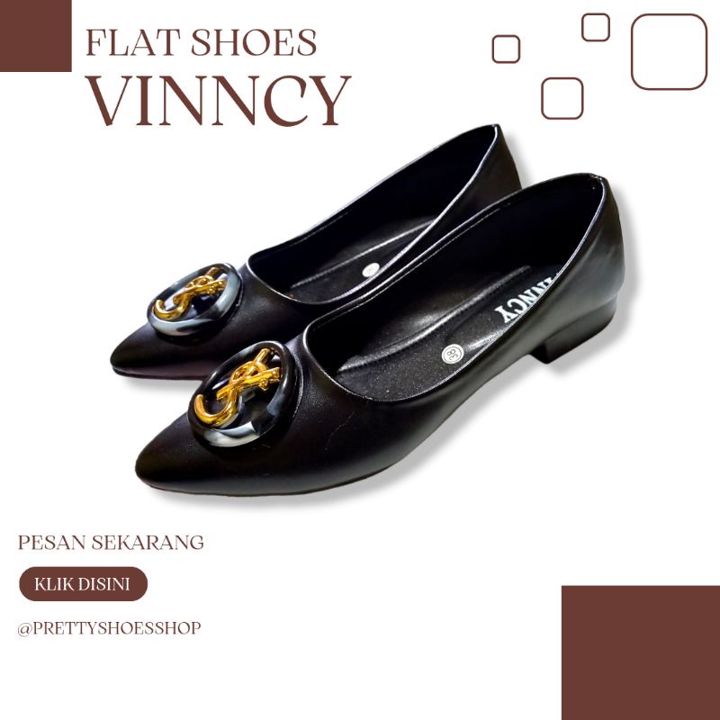 Jual Flat Shoes Hitam Pansus 001 Vinncy By Pretty Shoes shop Shopee Indonesia