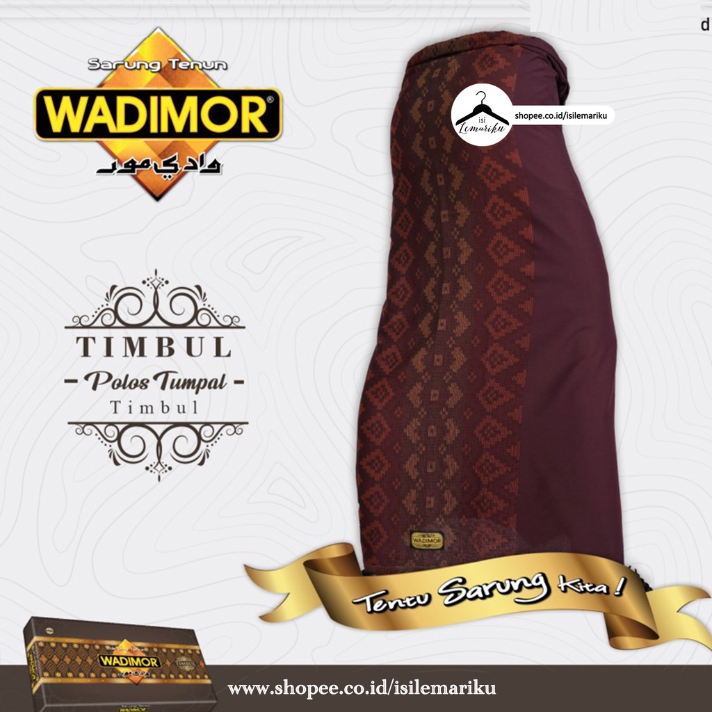 Sarung WADIMOR Polos TUMPAL TIMBUL / Sarung Tenun Laki Laki