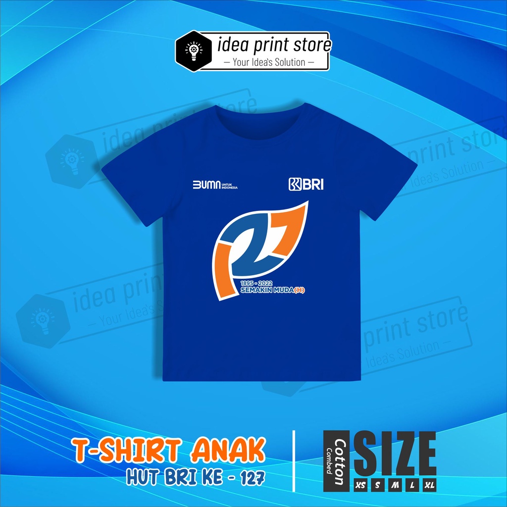KAOS ANAK HUT BRI 127 A BAJU BANK BRI IDEAPRINTSTORE