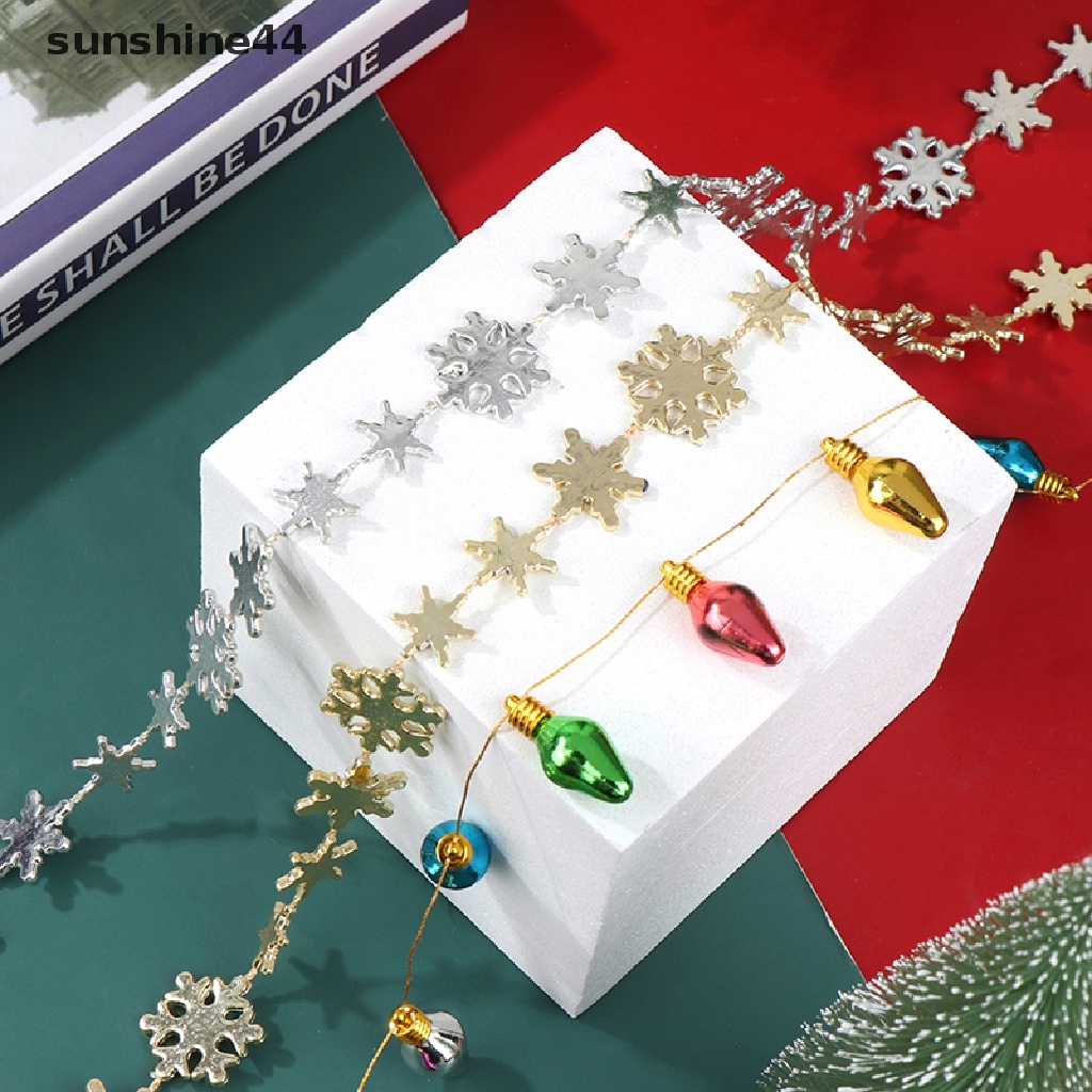 Sunshine Lampu String Led 1M Bentuk Snowflake Untuk Dekorasi Natal Rumah Boneka