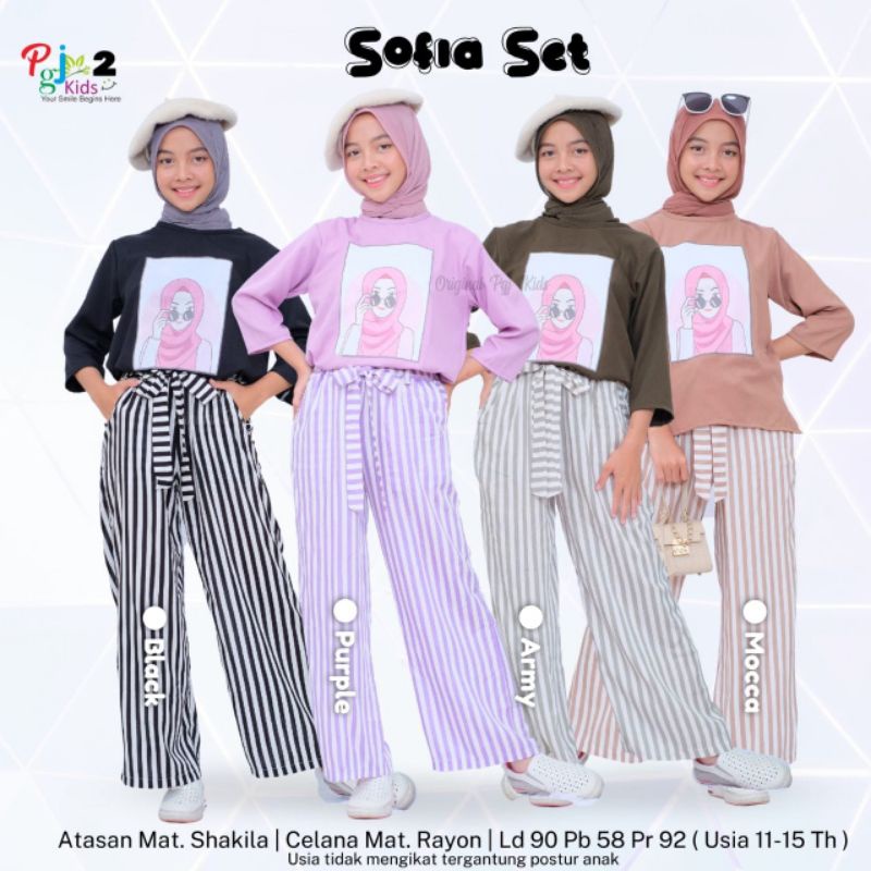 Sofia Set PGJ Setelan Celana Panjang Setelan remaja
