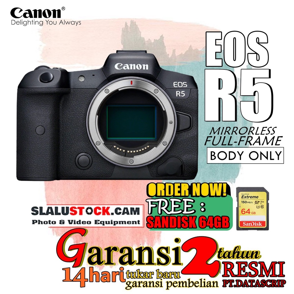 Canon EOS R5 Body Only Camera Canon R5 Full-Frame Garansi Resmi