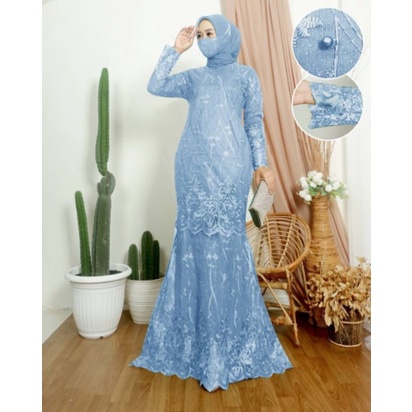 Baju Gamis Seragam Pesta Muslim Maxy Wanita Remaja Terbaru 2022 Model Kekinian Trendy Gamis Mewah Mo