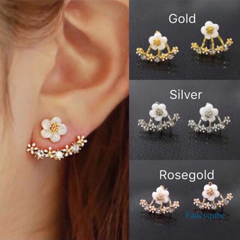 Fancyqube Fancycube Perhiasan Anting Stud Bentuk Bunga Sakura