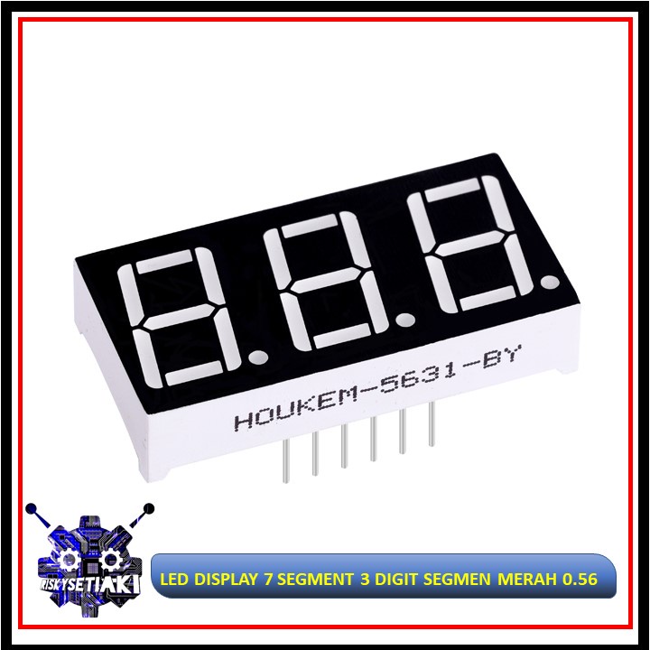 LED DISPLAY 7 SEGMENT 3 DIGIT SEGMEN MERAH 0.56" INCH RED