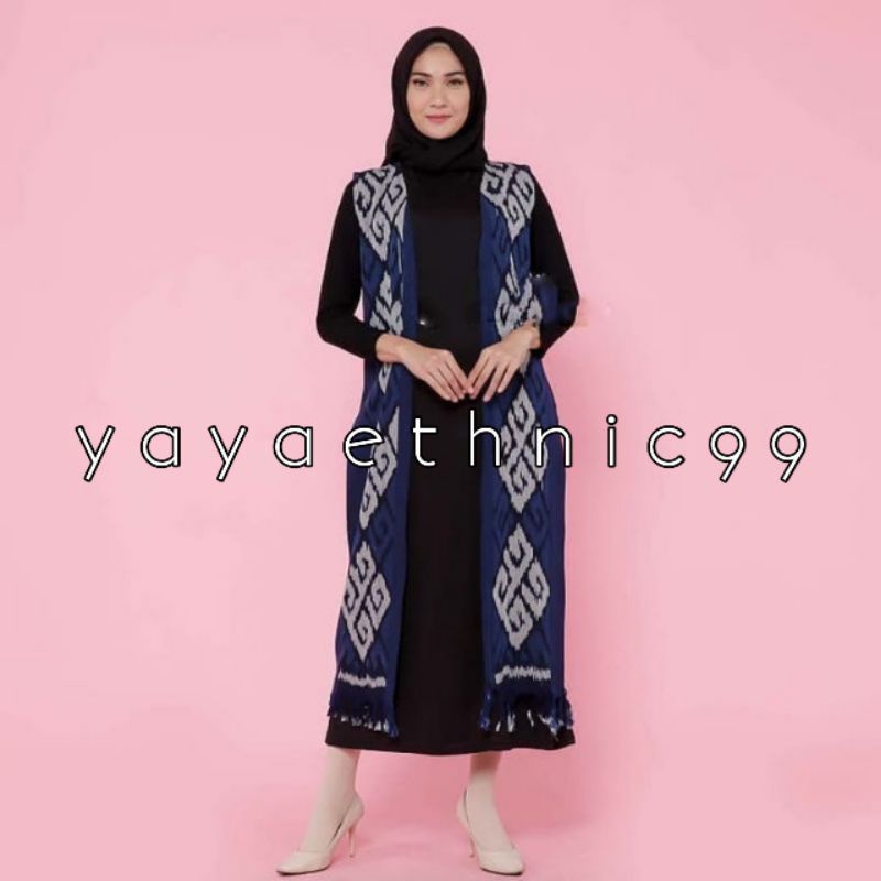 Cardigan tenun troso, outer ethnic tenun, atasan wanita, outer perempuan cantik