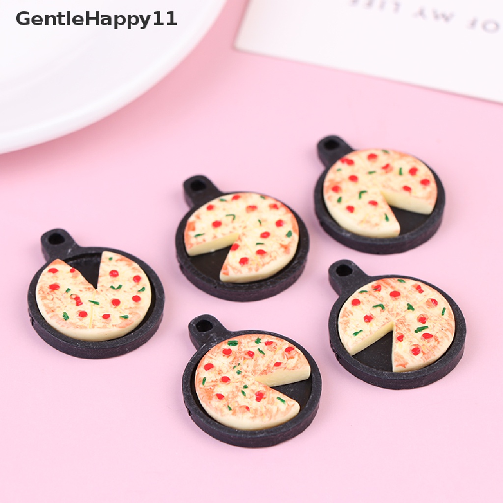 Gentlehappy 1set Rumah Boneka Miniatur Buah Piring Pizza Bakeware Dapur Resin Set Anak Hadiah id