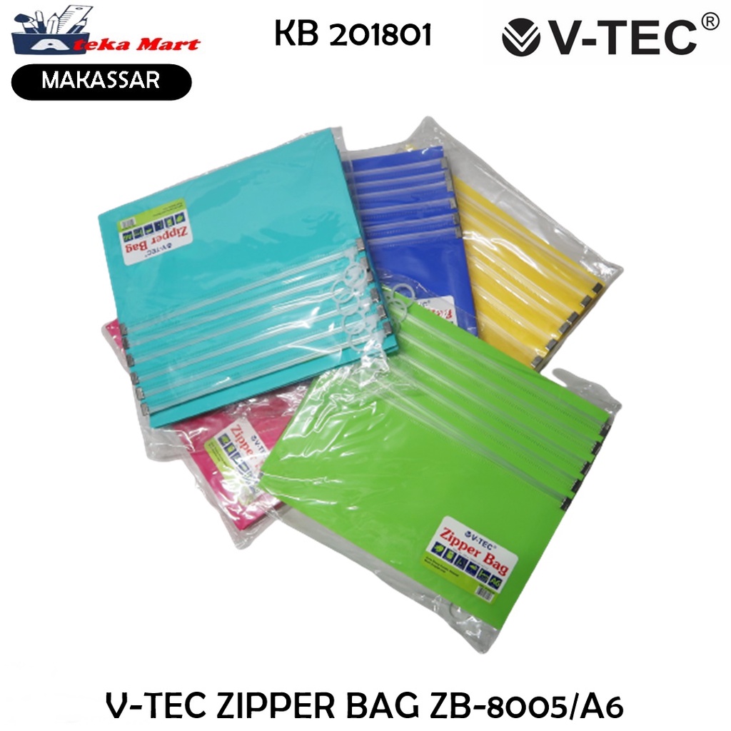 

[PAK/12PCS] V-TEC ZIPPER BAG ZB-8005/A6 TAS DOKUMEN