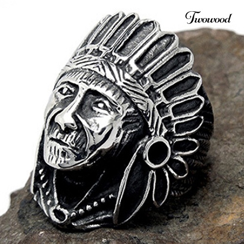 Cincin Bahan Alloy Gaya Vintage Indian Untuk Pria Dan Wanita