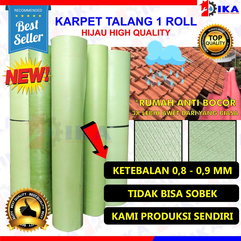 Karpet Talang Air 6 9 Meter 90 (Bersih 86cm) Hijau Pabrikan READY !!