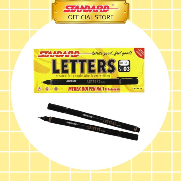 

STANDARD PEN LETTERS SL03 BLACK ISI 12 PCS