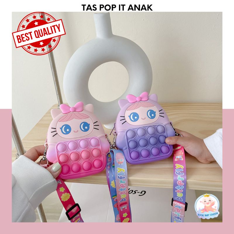 Tas Pop It Anak Seri Girl Pita Lucu Import