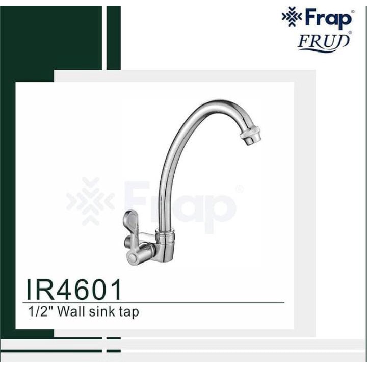 Frap Keran Angsa Kran Tembok Bak Cuci Piring Kran Wall Sink Tap Kran Angsa FRVD IR4601