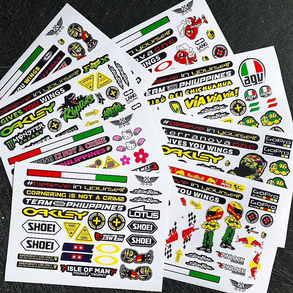 234pcs AGV #46 #93motif Moto GP Italy Sticker Evo Stiker Yamaha Motor Motor Sepeda Helemt Modifikasi Anti Air Decal Helm Cap Lensa Decals