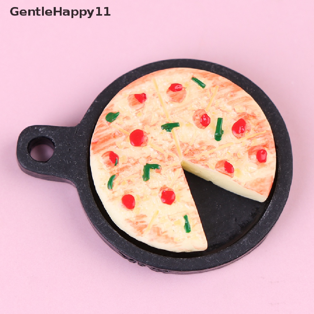 Gentlehappy 1set Rumah Boneka Miniatur Buah Piring Pizza Bakeware Dapur Resin Set Anak Hadiah id