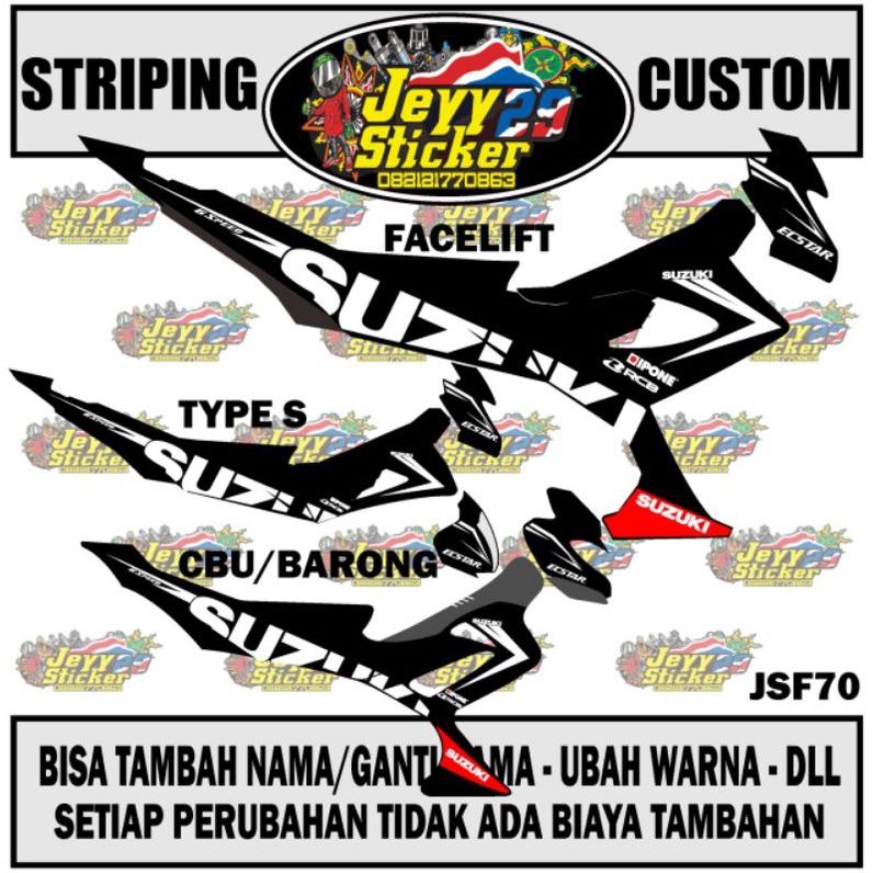 STRIPING STICKER CUSTOM SATRIA FU FACELIFT CBU BARONG TYPE S VARIASI