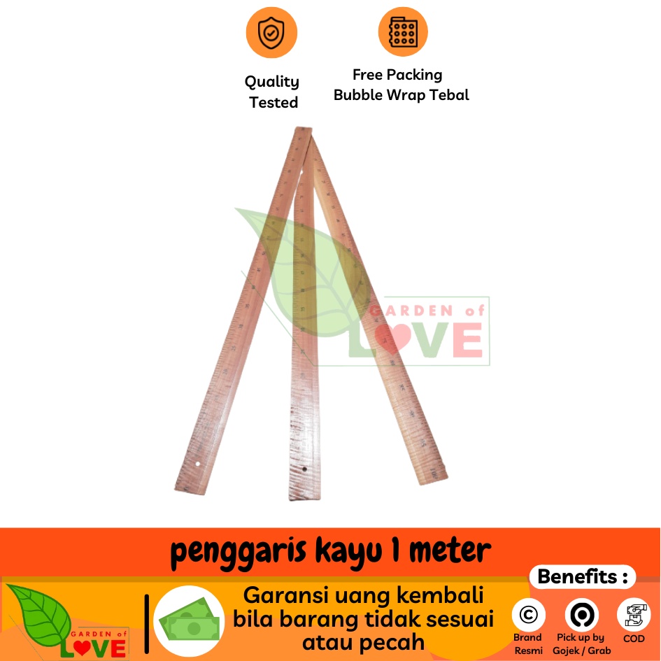 Jual Penggaris Kayu Cm Mistar Meter Penggaris Kayu Tebal Papan Tulis Panjang Cm