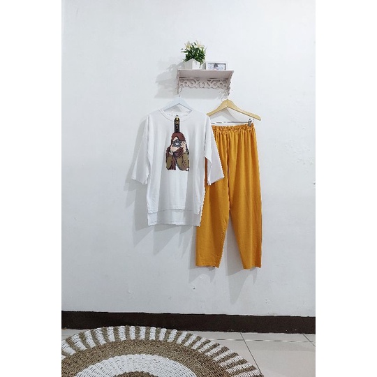 ATASAN TUNIK KAOS OVERSIZE 7/8 ANAK &amp; IBU/ATASAN TUNIK ANAK &amp; IBU KAOS LENGAN 3/4 COMBED30S