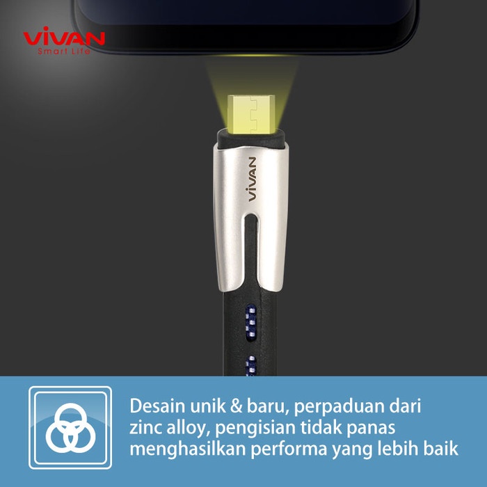 VIVAN BTK-M Micro USB Data Cable High Elastis wire kabel