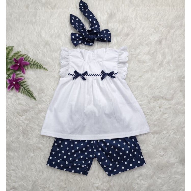 baju bayi perempuan Set Celana Hannia ff009