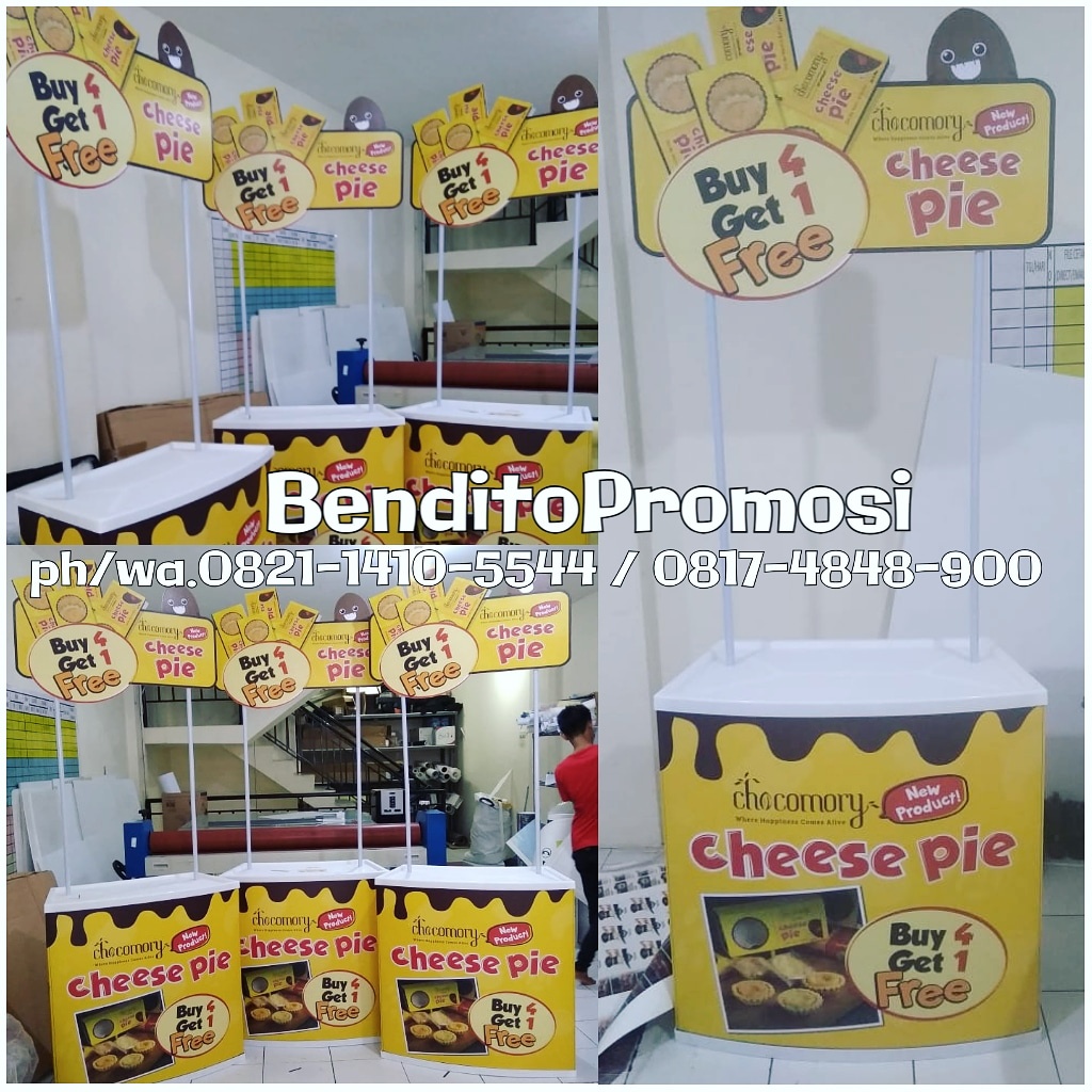 Event Desk Custom 3D, Stand Promosi, Desk Promotion, Pop up Table 3 Dimensi - Bendito Promosi