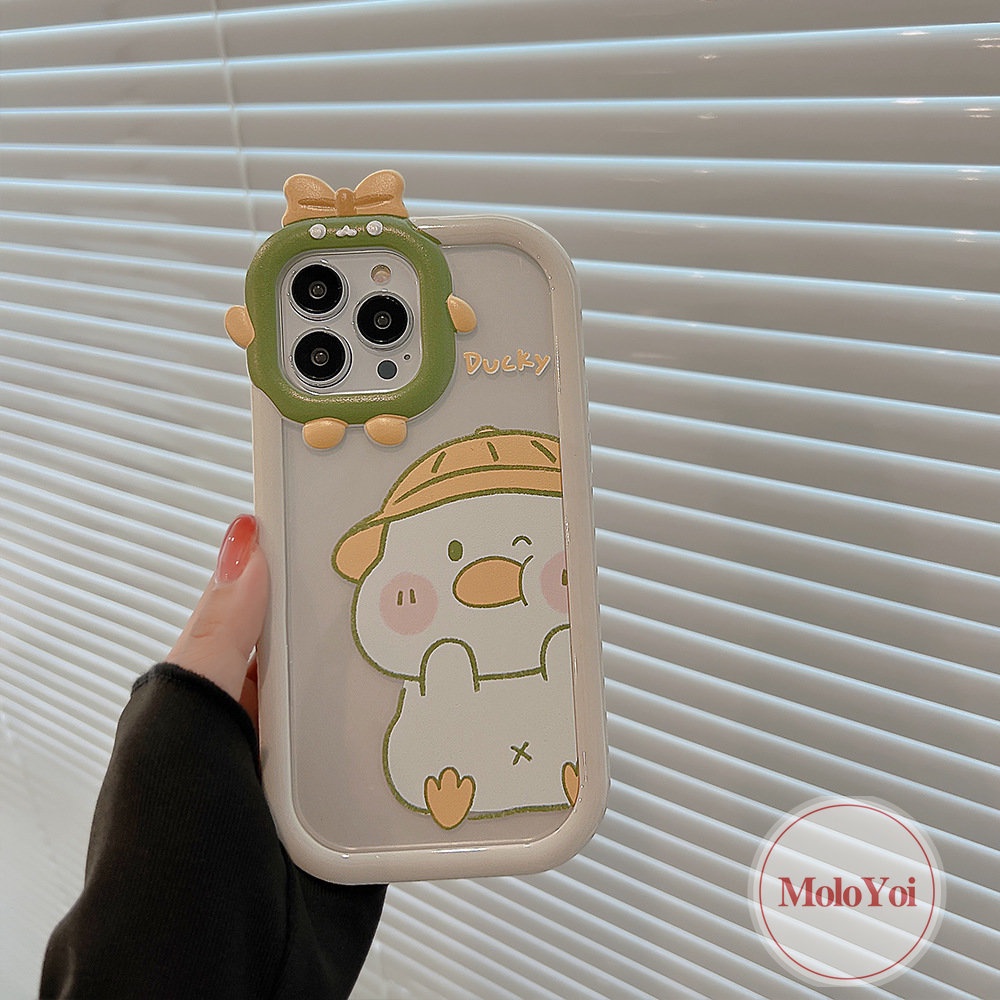 Soft Case Tpu Motif Kartun Bebek Monster 3D Untuk iPhone 11 13 12 14 Pro Max 7Plus 6Plus 6 7 8 14 6s Plus X XR XS Max SE 2020
