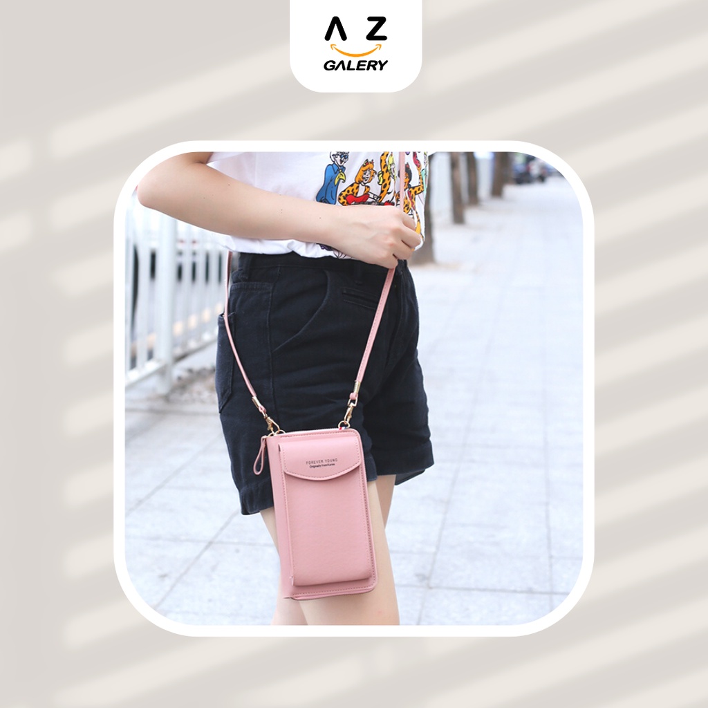 Tas Selempang Wanita Mini Dompet Pocket Tempat Hp Sling Bag Women PU Import Tas Bahu Shoulder Bag Hand Bag Wanita Cewek Fashion Elegan Simple Model Terbaru Kulit korea tas selempang wanita kekinian Azgalery T227